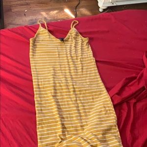 Yellow white stripes dress